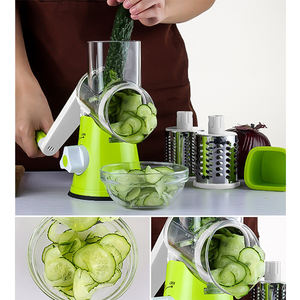 <span class=keywords><strong>Mandoline</strong></span> ronde Trancheuse à tambour Hachoir à légumes Plateau à fromage rotatif Râpe à tambour rotatif 3 en 1 - Product Image 2