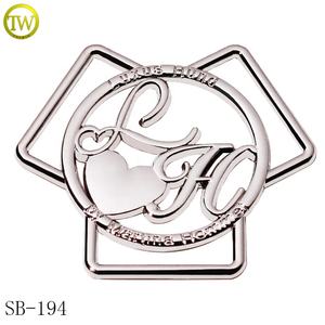 사용자 정의 중공 편지 로고 버클 신발 끈 조정 가능한 금 태그 아연 합금 신발 하드웨어 금속 트라이 글라이드 버클 수영복 - Product Image 5