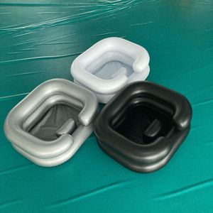Inflatable Shampoo Basin PVC Irregular Shape Gray Black For Limited Mobility Users Household Use - Product Image 1