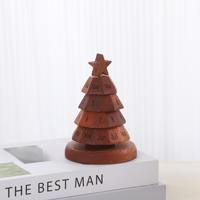 Calendrier Perpétuel Arbre de Noël en Bois de Hêtre, Décoration de Bureau Rotative avec Date, Ornement Calendrier en Bois pour les Fêtes, Art Moderne