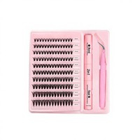 Kit de cils en grappe DIY 30D-100D, courbure D, longueurs mixtes, cils individuels PBT, pince à cils, étiquette privée OEM, vente en gros
