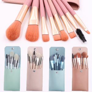 Juego de 8 Brochas de Maquillaje Profesionales de Viaje, Brochas de Maquillaje Sintético para Base, Polvo y Rostro, con Bolsa - Product Image 1