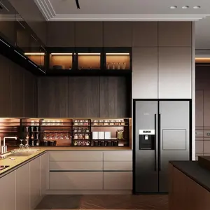 ALVIN European Style Lacquer Kitchen Designs Made In China manufacturing Modern Modular Kitchen Cabinets