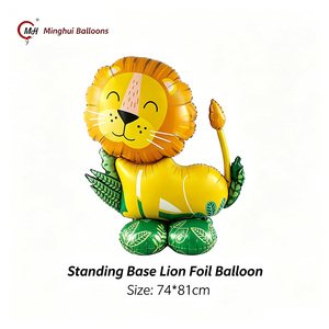 Bộ bóng bay hình thú tự đứng bằng chất liệu Mylar: Kỳ lân, Khủng long, Hươu cao cổ, Sư tử, Gấu, Cầu vồng, dùng cho sinh nhật, trang trí phòng, bóng bay đứng tự do - Product Image 6