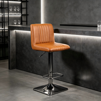 Tabouret de bar pivotant moderne en similicuir, réglable avec vérin à gaz, pour îlot de cuisine, comptoir de petit-déjeuner, bistrot