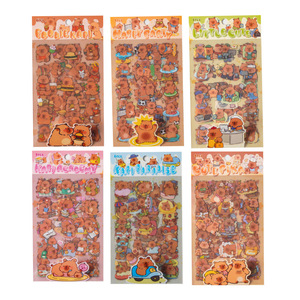 6 feuilles par paquet d'autocollants série paradis cochon d'inde mignon créatif coupe <span class=keywords><strong>Film</strong></span> manuel autocollants - Product Image 5