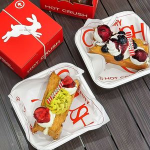 Custom Coated Oil-Proof Greaseproof Wrapping <b>Paper</b> for Pizza Cake Burger-Food Grade with Custom Logo & Bakery Takeaway Packaging - Product Image 5