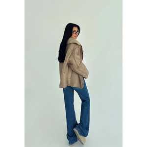 เสื้อแจ็คเก็ตขนสัตว์วินเทจ แต่งลายขนจิ้งจอก ความยาวสั้น บุด้วยผ้าขนสัตว์และผ้าฝ้าย ปิดด้วยซิป ทอผ้าด้วยเทคนิคพิเศษ ปักลายเคลือบสีพิมพ์ลาย - Product Image 1