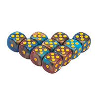 Dés hexagonaux en acrylique moulé arc-en-ciel écologiques de luxe, ensemble de 1 pièce pour jeux de société