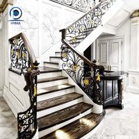 Escalier personnalisé PRIMA en acier inoxydable moderne, acier au carbone et bois, avec installation facile pour villa et hôtel