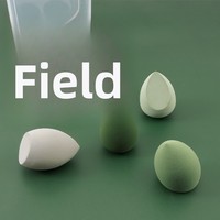 Éponge de maquillage super douce double usage (humide et sèche) série verte, éponge de maquillage à quatre compartiments, éponge hydrophile sans latex