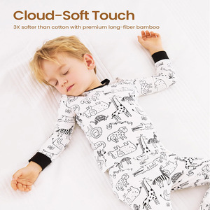 Fabricante al por mayor impresión personalizada 2 piezas Navidad Halloween bambú niños recién nacido Bebé Ropa <span class=keywords><strong>pijama</strong></span> <span class=keywords><strong>para</strong></span> niños niñas conjunto - Product Image 4