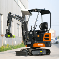 Mini-excavatrice chinoise SHANDING 1 tonne, 1,8 tonne, 2 tonnes, excavatrice compacte, petite pelle, CE EPA Euro 5, prix de gros avec godet