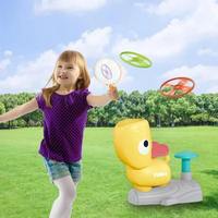 Jeu de lancer de disques volants en forme de canard mignon en plastique pour enfants, pour le plaisir en plein air et le développement de la coordination œil-main