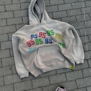 Sweat à capuche surdimensionné en molleton français 100 % coton personnalisé pour homme, tricoté, style vintage, effet vieilli, motif uni, délavage acide, coupe longue - Product Image 1