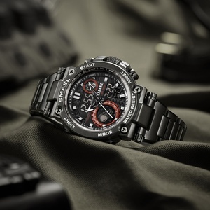 นาฬิกาสปอร์ตใหม่นาฬิกาดิจิตอล8093SS smael relojes de hombre โลหะผสมกันน้ำนาฬิกาอะนาล็อกสแตนเลส - Product Image 2