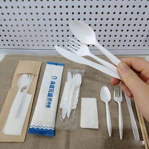 أدوات مائدة بلاستيكية للاستخدام مرة واحدة (سكين، شوكة، ملعقة) للبيع بالجملة بتغليف قابل للتخصيص للفنادق والمطاعم وخدمات التوصيل والمناسبات - Product Image 3