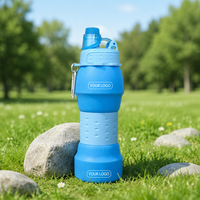 Gourde souple de sport et de voyage de 600 ml, sans BPA, pliable en silicone, bouteille pliable à boire directement, compatible lave-vaisselle, pour le camping