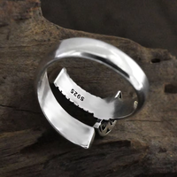 Bague ouverte unisexe en argent sterling 925, style punk, design rétro sabre-soldat, bijou-arme unique, cadeau de fête, troisième partie