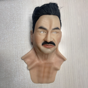 עיצוב מהיר קל משקל מלא פנים סיליקון מסכה ריאלית זכר זקני שיער עבור ליל כל הקדושים calloween - Product Image 1