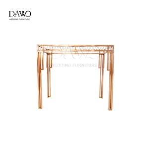 <span class=keywords><strong>Table</strong></span> de bar en acier inoxydable rose gold de luxe avec garniture en cristal, <span class=keywords><strong>table</strong></span> élégante pour la décoration d'événements, mariage, hôtel - Product Image 1
