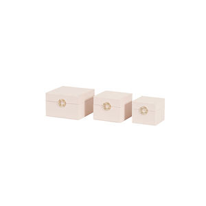 Hot Sale Customized Elegant Square Jewelry Packaging Box With Soft Beige Velvet Lining <b>Custom</b> <b>Ring</b> Boxes - Product Image 1