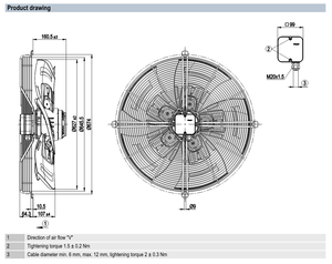 Ventilador axial de CA de 630 mm ebm-papst S4D630-BR01-06, ventilador industrial de alta resistencia para sistemas HVAC y torres de enfriamiento - Product Image 2