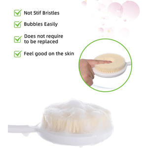 Brosse de douche pour le dos en forme de U, souple, en PP, avec longue poignée incurvée, pour personnes âgées à mobilité limitée, 1 pièce - Product Image 3