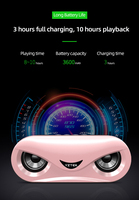 Haut-parleur Bluetooth sans fil avec radio FM, carte TF, design cool de hibou, personnalisé, étanche, DJ, basses, disco, LED flash, pour fête