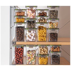 Amazon best seller PET 5 pcs stackable dry food storage set cereals airtight food container with lid