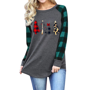 T-<span class=keywords><strong>shirt</strong></span> personnalisé imprimé pour Noël, manches longues, col rond, impression 3D, t-<span class=keywords><strong>shirt</strong></span> pour <span class=keywords><strong>femme</strong></span> pour l'automne et l'hiver - Product Image 2
