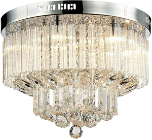 Crystal <b>Chandelier</b> E26 LED 3500K Warm White Gold Body Adjustable Height Mounted Living Room Ceiling <b>Light</b> High Brightness 30000H - Product Image 6