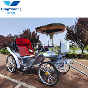 Chariots à chevaux de mariage rétro à la mode Canopy Calèche tirée par des chevaux pour le transport touristique spécial - Product Image 6