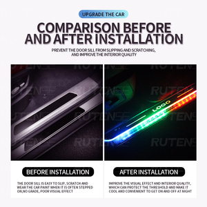RUTENSE car atmosphere lights welcome Sill Light lampada a pedale ricaricabile dream color Wireless LED <span class=keywords><strong>luci</strong></span> Decorative per porte <span class=keywords><strong>auto</strong></span> - Product Image 3