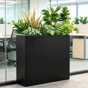 Jardinera Cuadrada Urbana de Metal Negro, Acero Resistente, Uso Interior y Exterior, Resistente al Óxido, OEM ODM Personalizado, Acento Geométrico - Product Image 1