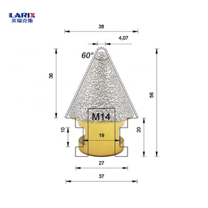 Punta Diamantata per Foratura a Smussatura LARIX M14 con Filettatura, Brasata Sottovuoto, 10mm-35mm di Lunghezza Operativa, per Foratura di Muratura e Marmo - Product Image 2