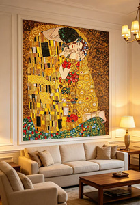 <span class=keywords><strong>Mural</strong></span> <span class=keywords><strong>de</strong></span> mosaico cortado a mano con tema <span class=keywords><strong>de</strong></span> beso en color dorado personalizado para decoración <span class=keywords><strong>de</strong></span> pared en hoteles, villas, centros comerciales, cocinas, baños y salas <span class=keywords><strong>de</strong></span> estar. - Product Image 3