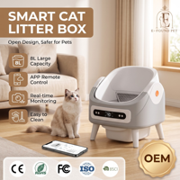 Bac à litière intelligent AI autonettoyant pour chats, avec capteur de poids, moniteur de santé des animaux, contrôle par application, dessus ouvert, bac à déchets 8L, pour plusieurs chats