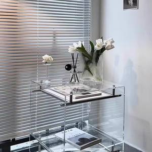 Mesa de Centro Moderna y Duradera de Acrílico y Acero Inoxidable, Carrito Móvil, Mesa Auxiliar de Sofá de Alta Gama, Muebles para el Hogar y la Escuela - Product Image 6