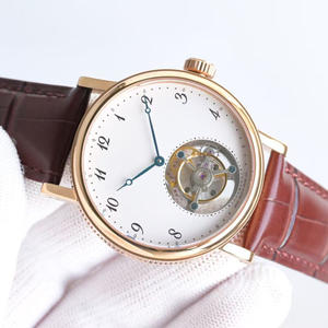 Montre mécanique automatique en acier inoxydable, design ajouré, bracelet en PU/cuir de vachette tendance, verre saphir, 40 mm, étanche - Product Image 3