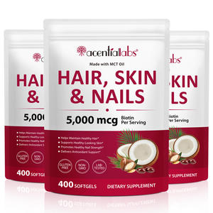 Acentiallabs Capsules de biotine naturelle et biologique pour cheveux, peau et ongles, compléments alimentaires pour la croissance des cheveux pour femmes et hommes - Product Image 1