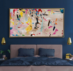 Bức tranh sơn dầu làm bằng tay đầy màu sắc toàn cảnh đầy màu sắc trừu tượng biển đóng khung tường nghệ thuật hiện đại Cảnh Biển Lớn - Product Image 2