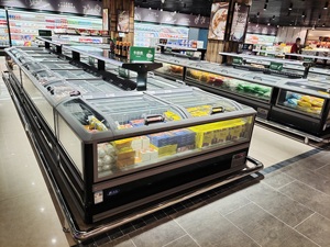 Congelatore a isola per supermercati di grande capacità con ripiano superiore e vetrina scorrevole per esposizione alimenti surgelati - Product Image 5
