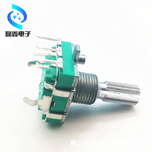 Ec16 Audio Encoder 9Mm Bushing Thread With <b>Push</b> <b>Button</b> <b>Switch</b> 24 Pulse Output Vertical Orientation Terminal Pins - Product Image 1