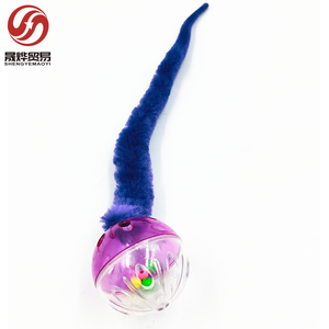 Terdengar interaktif hiburan mainan hewan peliharaan bola ulat ekor berbulu transparan bola suara membuat untuk kucing dalam ruangan hiburan - Product Image 5