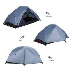 Custom logo Aluminum Double layer Light weight Nylon material Outdoor Tents Camping Tent Waterproof camping tent travel