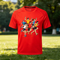 Livraison Rapide OEM T-shirt de Course Fantastique à Motifs de Dessins Animés pour Hommes, T-shirt Sublimé Oversize Doux pour la Peau, Vente en Gros