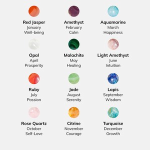 ट्रेंडी स्टेनलेस स्टील 18k सोने की प्लेटेड वाटरड्रॉप सीज़ 12 जन्मदिन के पत्थर के रूप में अनुकूलित रत्न - Product Image 3