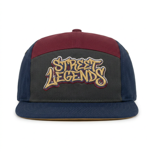 Gorra de 5 Paneles con Bordado 3D Personalizado al por Mayor, Gorra Plana con Graffiti Multicolor, Estilo Urbano - Product Image 1