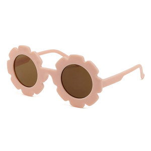 Nouvelles lunettes de soleil pour enfants, monture ronde givrée motif tournesol, logo personnalisé, vente en gros - Product Image 6